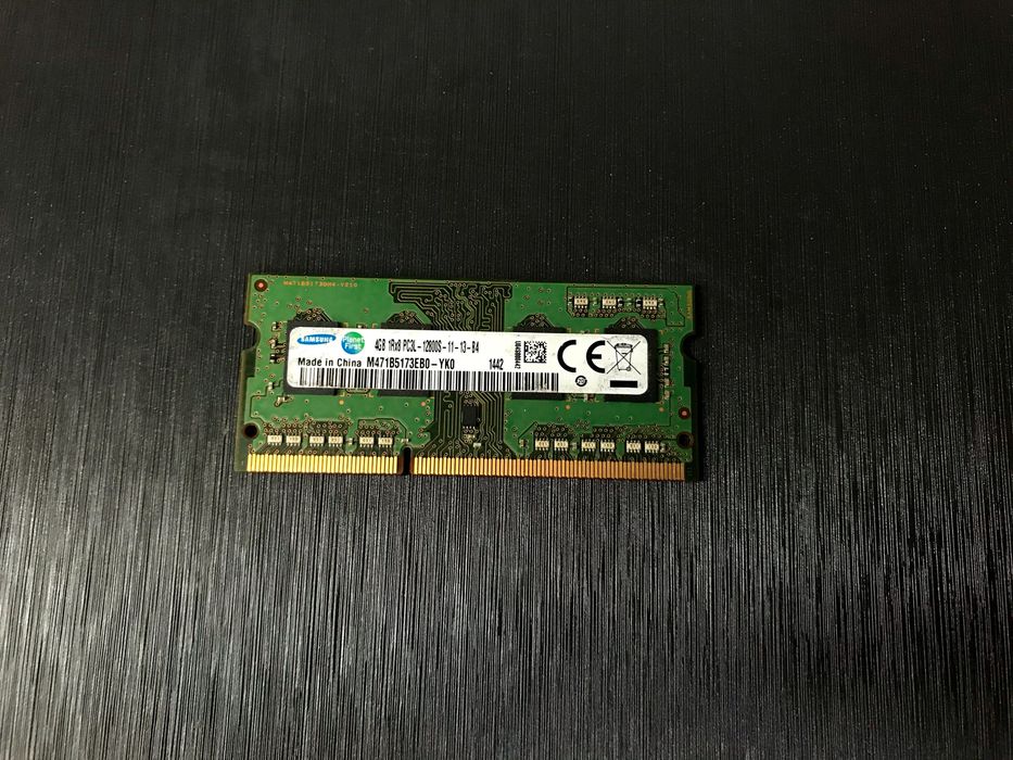 2 броя Samsung 4GB DDR3L Laptop RAM SODIMM PC3L-12800S 1600MHz M471B5173EB0-YK0 1Rx8