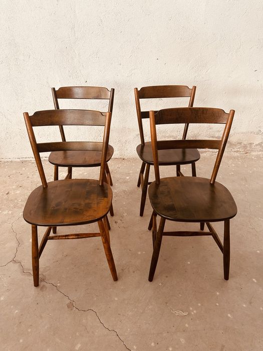 Комплект 4 оригинални шведски стола Nässjö Stolfabrik – Mid Century Modern
