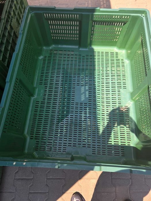 Boxpalet perforat cu patru picioare, 1200 mm x 1000 mm x 580 mm, Verde/ 750 ronTRANSPORT GRATUIT