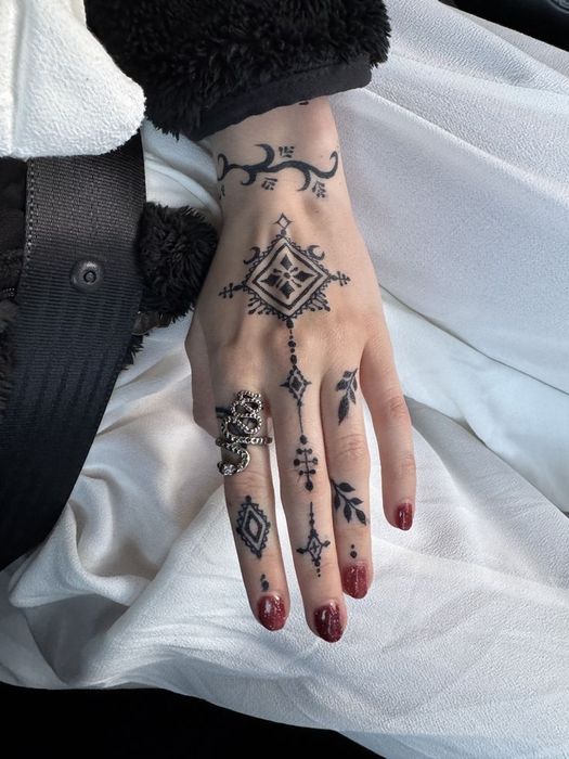 временное тату рисунки хной и jaguagel