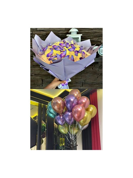 Shar Teddi Buket gul Babochka