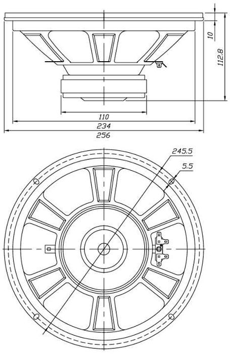 Difuzor DaytonAudio DC250-8 10"classicseries treated paper cone woofer