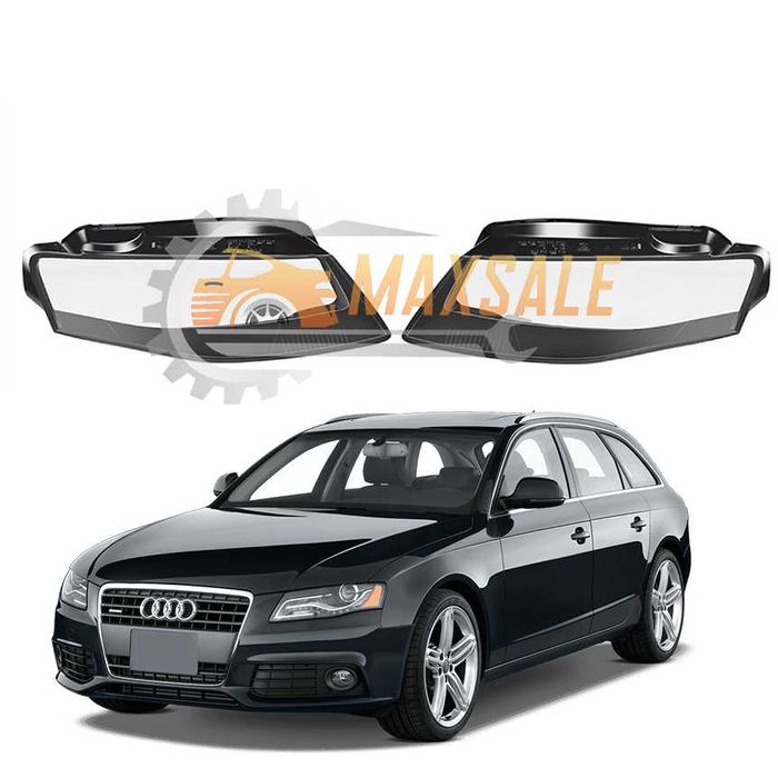 Капаци фарове Audi A4 B8 (08-11) фар ауди а4 б8 комплект стъкло крушка
