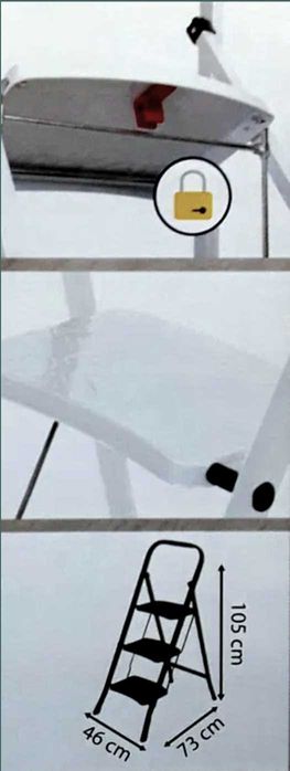 Scară metalica pliabila cu 3 trepte maxim 150 Kg - 130 Lei