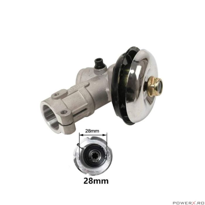 Angrenaj unghiular, cap reductor pentru motocoasa, 9 caneluri 28 mm,