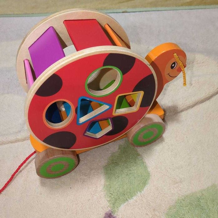 Melc de lemn sortare 5 forme jucarie bebe