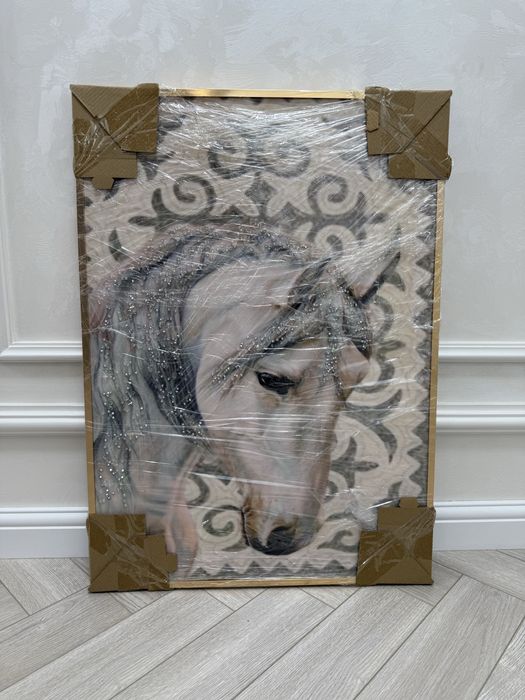 Картина лошади стекло