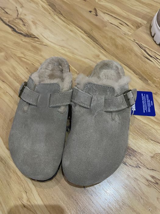 Birkenstock papuci din piele intoarsa Boston 37 si 38