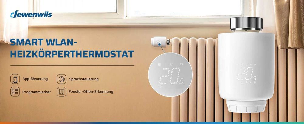Termostat Inteligent Radiator DEWENWILS WiFi – Programabil, Control prin Aplicatie, Alexa Google, Economie Energie