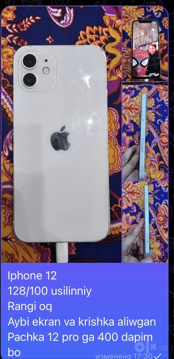 Iphone 12 128/100 usilinniy aybi krishka bn ekran alishgan