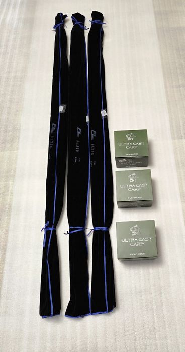 SET 3 Lansete FL FLX30 3.96M 4.0Lbs 2Seg + 3 Mulinete Pro FL FLX 14000