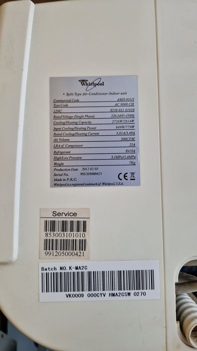 Aer conditionat Whirlpool 9000 BTU