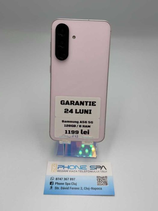 Samsung A56 5G, 128Gb,8RAM,Roz- Din magazin,cu garantie! RATE TBI !