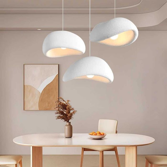 Висяща лампа Wabi Sabi E27, модерна, бяла, неправилен дизайн, полилей