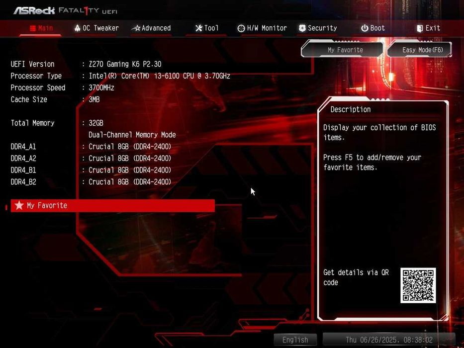 Дъно Дънна платка ASRock Fata1ity Z270 Gaming K6 1151 DDR4 OVERCLOCK