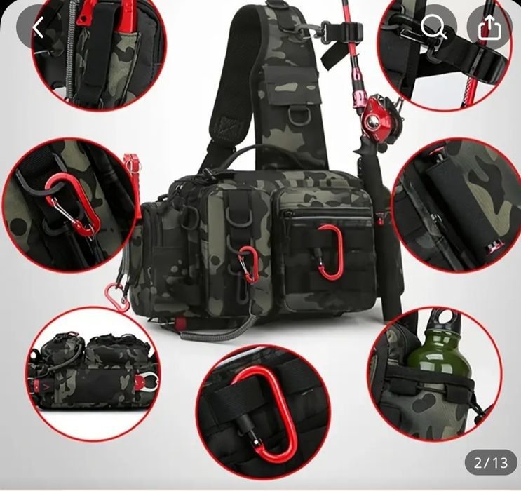 Последна,Водоустойчива Рибарска спининг чанта