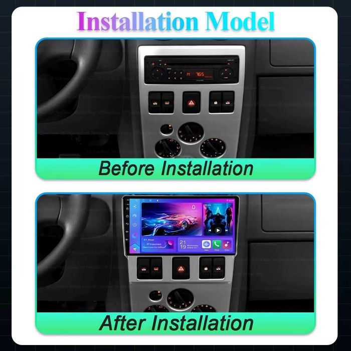 Navigatie android Dacia Logan 1 Ph1 CarPlay AndroidAuto SIM Bluetooth