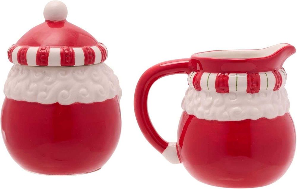 The Seasonal Gift Комплект купичка за захар, кана за мляко Дядо Коледа