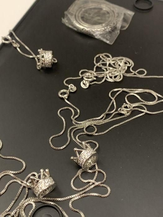 Lot obiecte colectie lantisoare si inele noi silver/inox cadou king