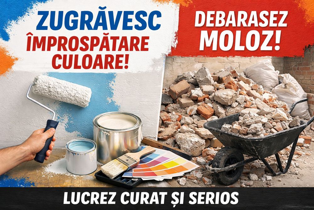 Zugrăveli, Curățenie, Manipulare Mobilă, Moloz