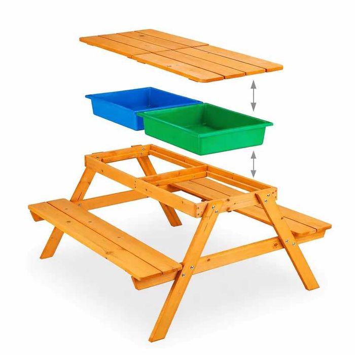 ОТНОВО НАЛИЧНА Детска маса с пейки и пясъчник 2в1 GINGER HOME