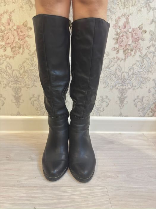 Сапоги кожаные осенние