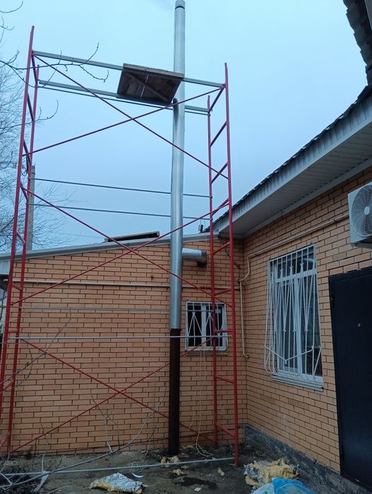 Монтаж, утепление дымохода.