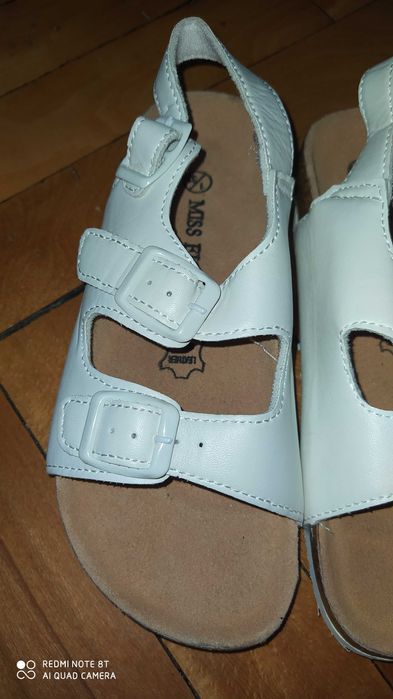 Нови 33н бели сандали Miss Fiori от естествена кожа