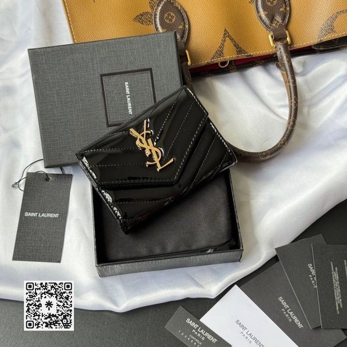 Saint Laurent Monogram Small Envelope Wallet – Black