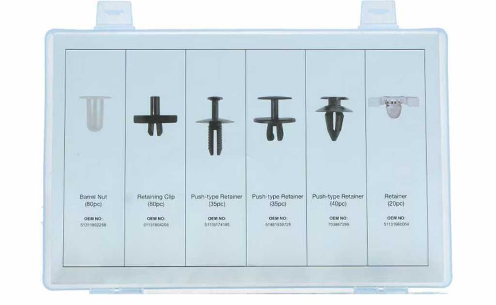 Крепежни елементи и щипки за BMW кутия - 290 бр.