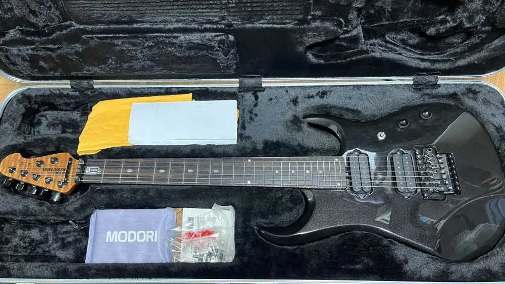 Ernie Ball Music Man JP16 (BFR) Rose 7-string Floyd Black Lava USA