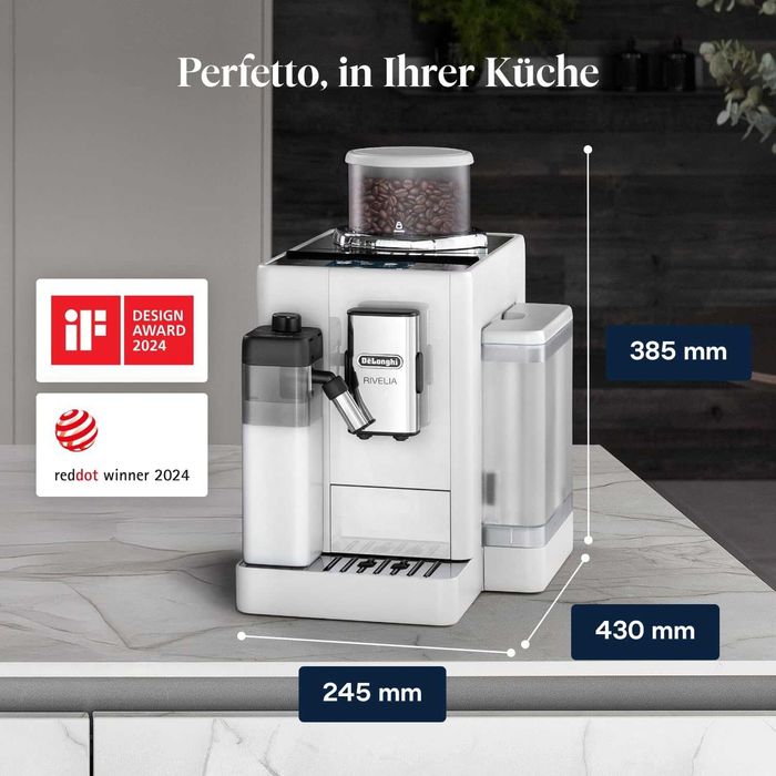 Кафеавтомат Delonghi Rivelia EXAM440.55.W 1450W, LatteCrema Hot, 19bar