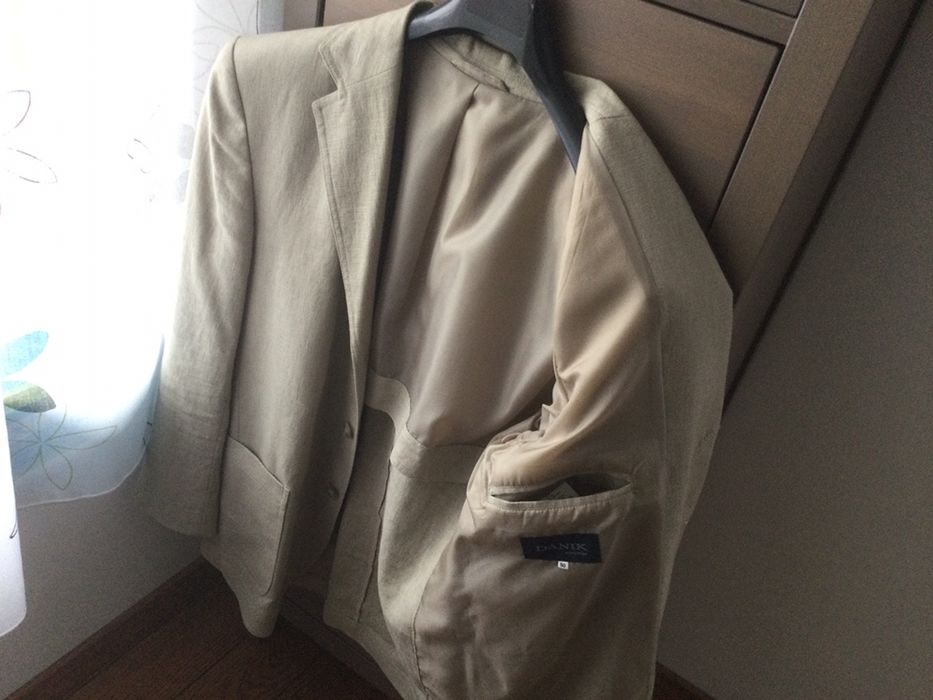 Sacou din in, bej, casual