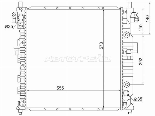 Радиатор Ssangyong Actyon