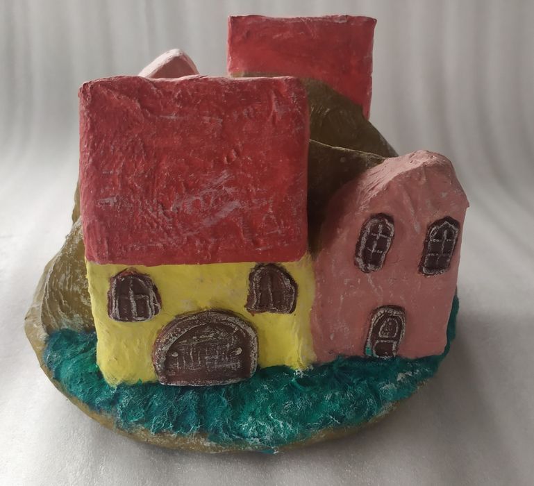 Салфетник с декорация от къщички