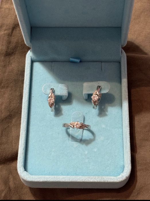 Комплект серебро (серьги-кольцо)