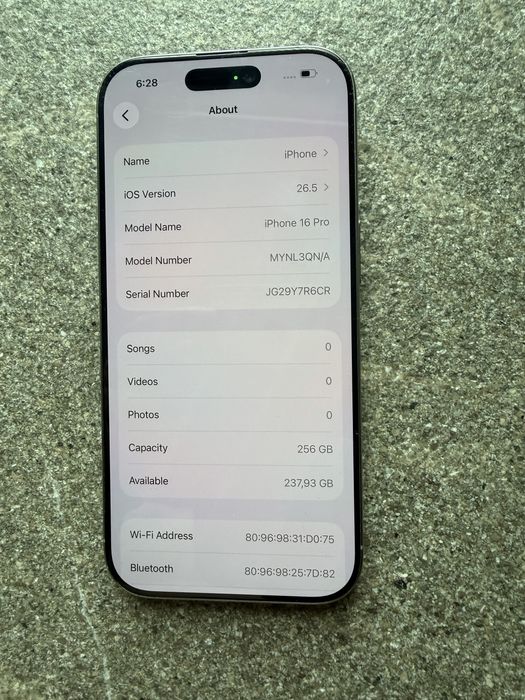 IPhone 16 Pro 256GB Natural Titanium 89% Battery