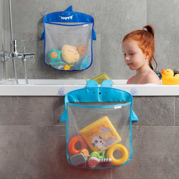 Organizator jucarii de baie copii set 2 bucati cu ventuze impermeabil