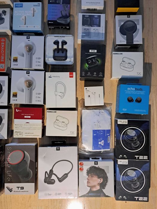 Lot 40 Caști Wireless Bluetooth: Anker, SoundPeats, Muzili, Echo Buds