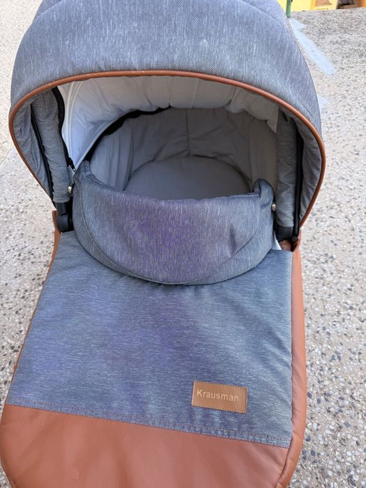 Детска количка Krausmann със зимен и летен кош + столче за кола