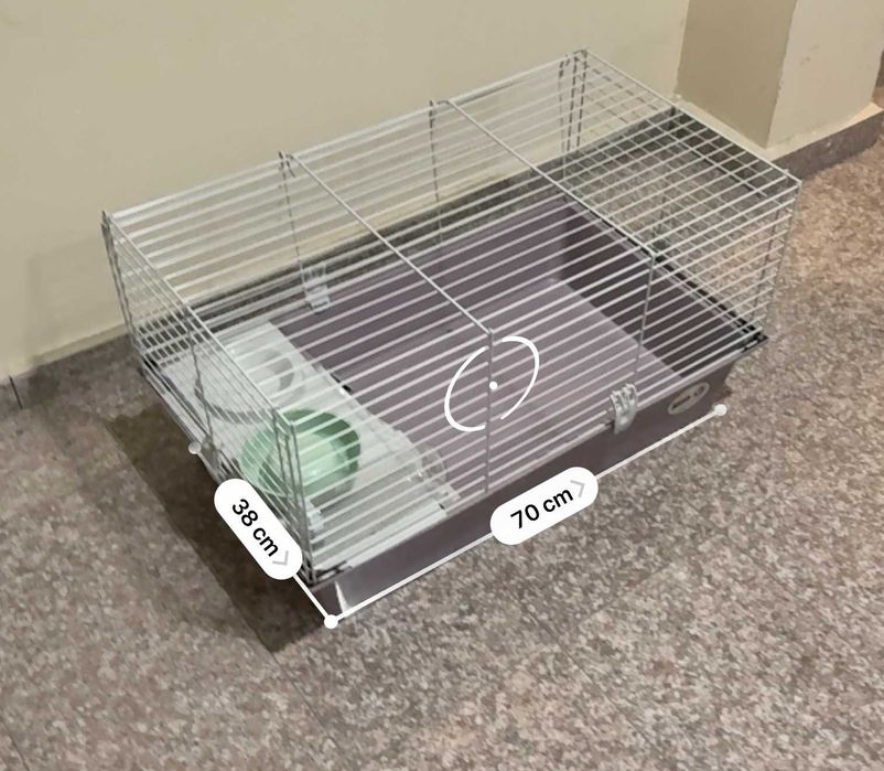 Клетка за зайци и гризачи 80x40см, оборудвана