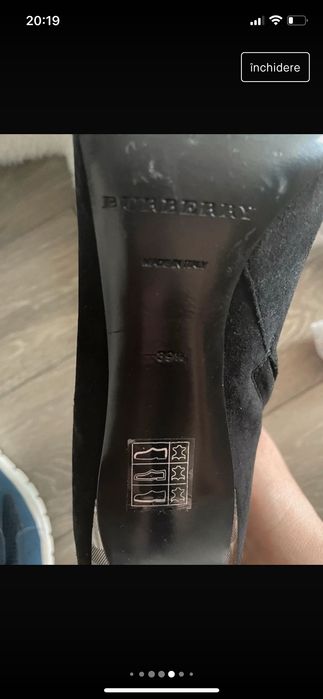 Botine Burberry cu toc metalic stilettò