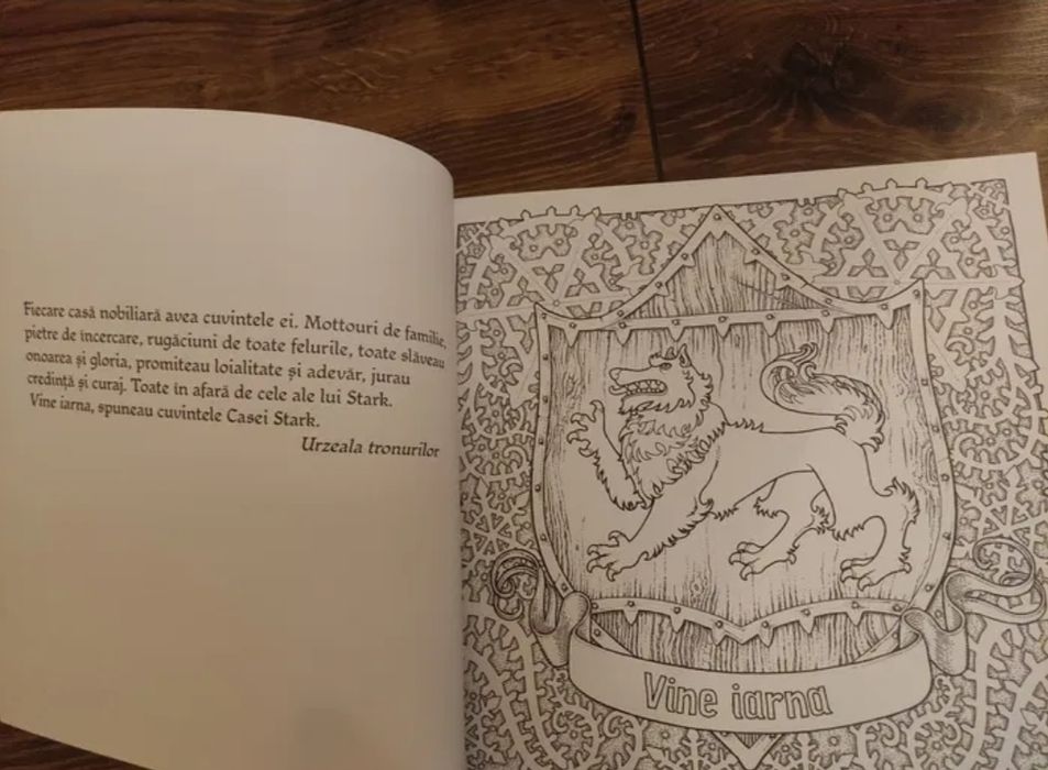 Carte de colorat - Urzeala tronurilor - George R.R. Martin