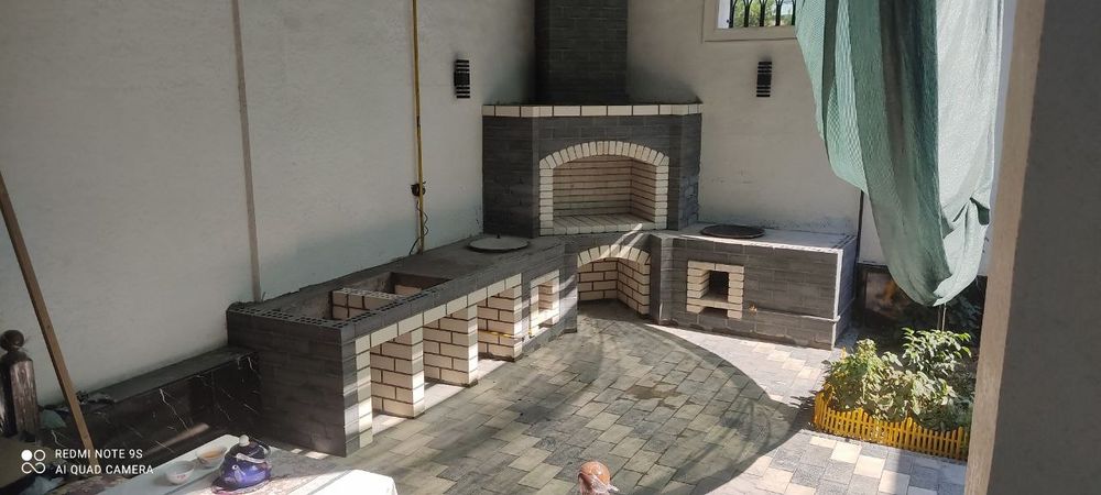 Летняя кухня очаг камин