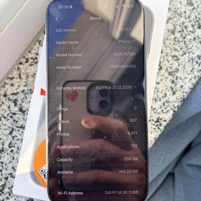 Vand iphone 17 , 256gb impecabil