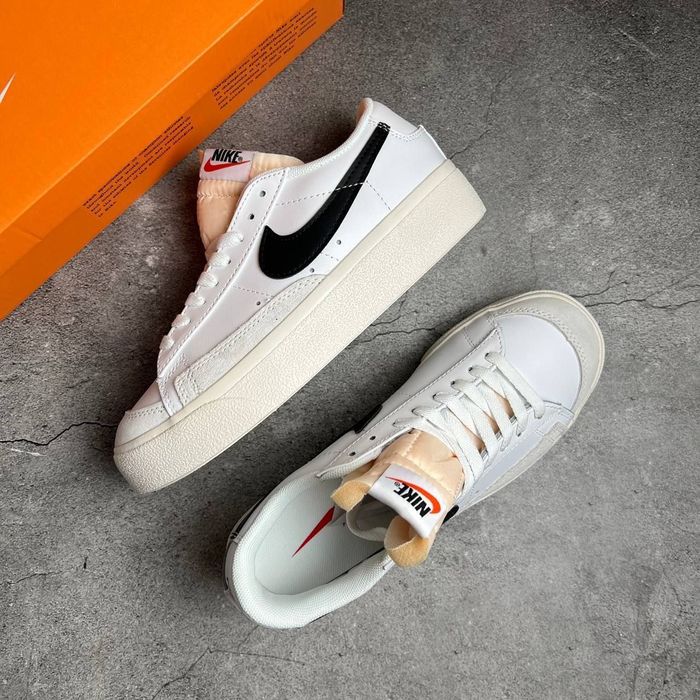 Кроссовки, Kedi Nike Blazer Low Platform White Black