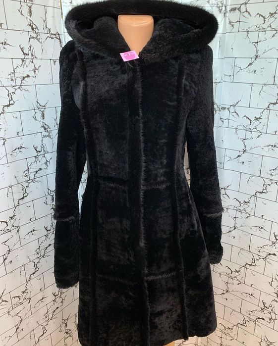 Шуба мутон с норкой