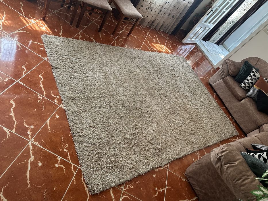 Covor 2buc 200x300 si 100x200 cm premium Covoare cu fir lung Bej Crem