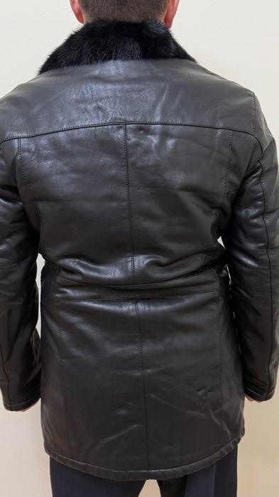 Мужская дубленка черная