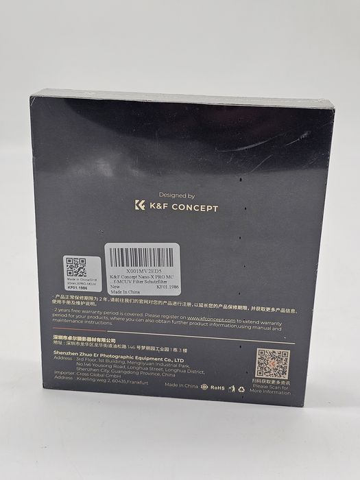 Filtru de protecție UV K&F CONCEPT Nano-Xcel Pro 95 mm, filtru UV MC ultra-subțire cu ramă din alamă, sticlă optică HD cu 36 de straturi de nano-acope